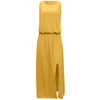 Women Elegant Boho Dress Sexy Summer Sleeveless O-neck Solid Fork Open Dress Split Long Tank Loose Sundress 2022 Female