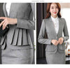 Women  Elegant Ruffle Office Uniform Skirt Suit Autumn Full Sleeve Blazer Jacket+Skirt 2 Pieces Female Work Skirt Suits