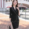 Women Formal Suit 2022 Summer White Temperament Half Sleeve Blazer and Skirt Office Ladies Business Work Wear