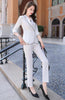 Women Formal Suit 2022 Summer White Temperament Half Sleeve Blazer and Skirt Office Ladies Business Work Wear