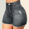 Women High Waist Scratched Shorts Jeans Girls Ladies Denim Shorts Sexy Casual Push Up Skinny Short Pants Trousers