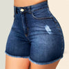 Women High Waist Scratched Shorts Jeans Girls Ladies Denim Shorts Sexy Casual Push Up Skinny Short Pants Trousers