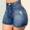 Women High Waist Scratched Shorts Jeans Girls Ladies Denim Shorts Sexy Casual Push Up Skinny Short Pants Trousers