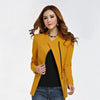 Women Jacket Long Sleeve Top Office Lady Zipper Blazer Suit Slim Fit Lapel Jacket Tops Coat Polyester Formal Outwear