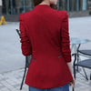 Women Jacket Long Sleeve Top Office Lady Zipper Blazer Suit Slim Fit Lapel Jacket Tops Coat Polyester Formal Outwear