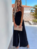 Women Jumpsuits Summer Spaghetti Straps Rompers Casual Playsuits Solid Wide Leg Pants Ladies Elegant Jumpsuit With Belt