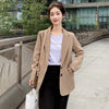 Women Korean Style Casual Streetwear Vintage Long Sleeve Single Breasted Elegant Pocket Coat Loose Suit Jacket Outerwear