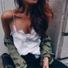 Fashion Women Lace Vest Top Sleeveless V Neck Chiffon Camis Casual Sexy Tops