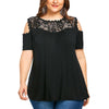 Women Ladies Loose Blouse Summer O-neck Casual Shirts Tops Clothing Plus Size Cold Shoulder Strapless Casual Soft Cloth