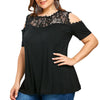 Women Ladies Loose Blouse Summer O-neck Casual Shirts Tops Clothing Plus Size Cold Shoulder Strapless Casual Soft Cloth