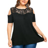 Women Ladies Loose Blouse Summer O-neck Casual Shirts Tops Clothing Plus Size Cold Shoulder Strapless Casual Soft Cloth