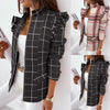 Women Leopard Print Coats Jackets Autumn Stand Collar Zipper Ruffle Long Sleeve Jacket Casual Blazer Cardigan Outerwear