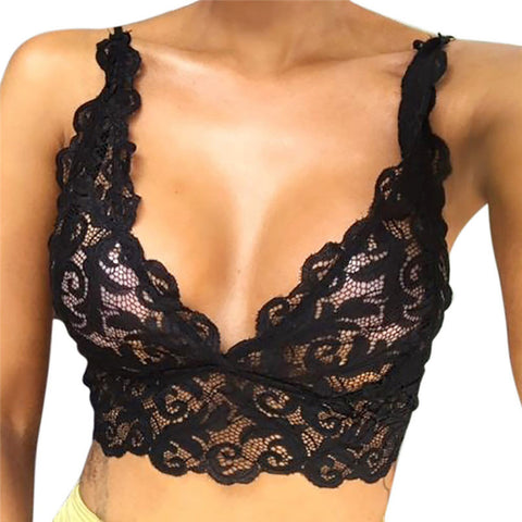 Fashion Women Lingerie Corset Sexy Lace Flowers Breathable Bralette Bralet Bra Mini Tank Cami Crop Underwear #J15