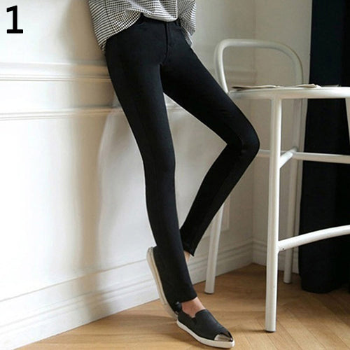 Fashion Women Mid Rise Pencil Stretch Denim Skinny Jeans Pants Casual Trousers
