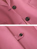 Women Pink Coffee Black Solid Blazer Female Long Sleeve Single Breasted Straight Jacket Coat Ladies