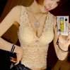 Fashion Women Sexy Lace Tank Tops V-neck Vest Lady Sleeveless bustier Crop Tops A3104
