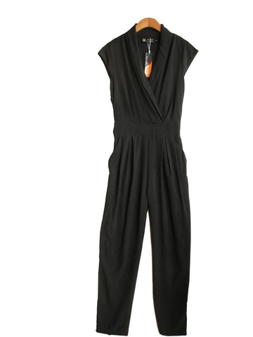 Fashion Women Sexy Lady's 3 Color Cross V-neck Empire Waist Sleeveless Cocktail Party Evening Pants Long Jumpsuit Romper