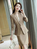Women Skirt Suits Khaki Blazer and Jacket Sets Office Ladies Work Wear Business Beauty Salon Uniform