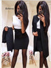 Women Skirt Suits One Button Notched Striped Blazer Jackets And Slim Mini Skirts Two Pieces Ol Sets Female Outfits