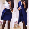 Women Skirt Suits One Button Notched Striped Blazer Jackets And Slim Mini Skirts Two Pieces Ol Sets Female Outfits