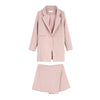 Women Skirt Suits One Button Notched Striped Blazer Jackets and Slim Mini Skirts Two Pieces OL Sets Female Outfits 2022