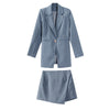 Women Skirt Suits One Button Notched Striped Blazer Jackets and Slim Mini Skirts Two Pieces OL Sets Female Outfits 2022