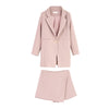 Women Skirt Suits One Button Notched Striped Blazer Jackets and Slim Mini Skirts Two Pieces OL Sets Female Outfits 2022