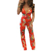Fashion Women Sleeveless Strap Jumpsuit Floral Printed Summer Long Trousers Pants Playsuit H9