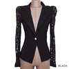 Fashion Women Slim Lace Stitching Small Suit Jacket Business Attire Female Blazers