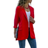 Women Solid Color Lapel Long Sleeve Casual Slim Blazer Coat Suit Jacket Slim Cardigan Top Outwear