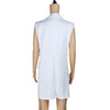 Women Straight Vest Blazer Coat Office Lady Sleeveless Double Breasted Tank Outwear Casualwear Summer White Formal Top