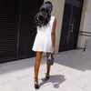 Women Straight Vest Blazer Coat Office Lady Sleeveless Double Breasted Tank Outwear Casualwear Summer White Formal Top