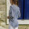 Women Striped Blouse Shirt Summer V-Neck Long Sleeve Casual Blouses Female Slim Blusas Shirts Tops