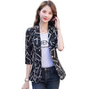 Women Suit Elegant 3/4 Sleeve Single Button Blazer Jacket Casual Print Lady Office Blazer Outwear Coat Female Clothes 4X