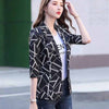 Women Suit Elegant 3/4 Sleeve Single Button Blazer Jacket Casual Print Lady Office Blazer Outwear Coat Female Clothes 4X