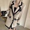 Women Suits Patchwork Suit Coat Loose Long Elegant Ladies Overcoat Casual Female Suit 2023 Women Jacket