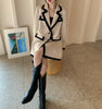 Women Suits Patchwork Suit Coat Loose Long Elegant Ladies Overcoat Casual Female Suit 2023 Women Jacket