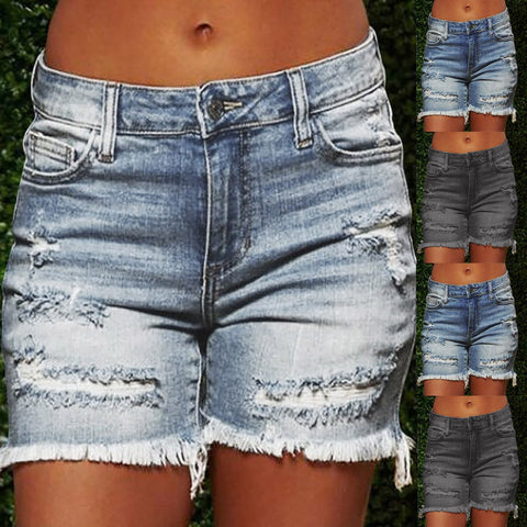 Women Summer Denim Shorts Jeans Women High Waisted Short Push Up Skinny Slim Pocket Denim Shorts