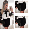 Fashion Women Summer Lace Long Sleeves Party Cocktail Short Mini Dress Sexy Bow Skinny Slim Dresses