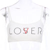 Fashion Women Summer Wear Strappy Tank Top Letter Printed Short Chic Slim Sexy Ladies Shirt Crop Tops