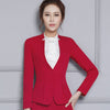 Fashion Women long sleeve blazer gray  autumn winter formal one button Slim V neck jacket office ladies plus size work wear