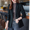 Women's Blazer Long Sleeve Notched Collar Floral Printed Casual Black Suit Jacket 2023 Autumn Elegant Ladies Office Coat