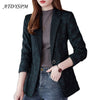 Women's Blazer Long Sleeve Notched Collar Floral Printed Casual Black Suit Jacket 2023 Autumn Elegant Ladies Office Coat