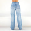 Women's Casual Solid Colors Loose High Waist Straight Jeans Pants Washed Boyfriend Denim Trousers Pantalones Mujer#g3