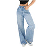 Women's Casual Solid Colors Loose High Waist Straight Jeans Pants Washed Boyfriend Denim Trousers Pantalones Mujer#g3