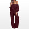 Fashion Women's Off shoulder Long Sleeve Loose Jumpsuit Bodycon Playsuit Long Pants Trousers Romper