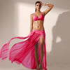 Women's Skirt Sexy Side Slit Beach Skirt Solid Colors Summer Long Beach Maxi Dropped Net Yarn Skirt Female