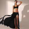 Women's Skirt Sexy Side Slit Beach Skirt Solid Colors Summer Long Beach Maxi Dropped Net Yarn Skirt Female