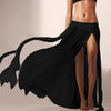 Women's Skirt Sexy Side Slit Beach Skirt Solid Colors Summer Long Beach Maxi Dropped Net Yarn Skirt Female