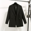 Women's jacket double-breasted blazer Black Woman jackets female Casual oversize Tops elegant Office Lady blazers Coat